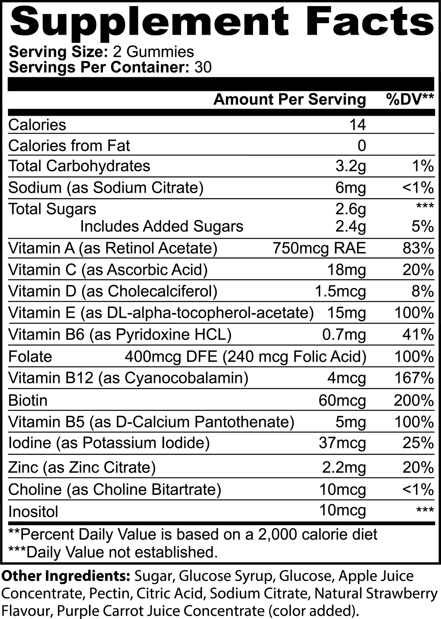 MULTIVITAMIN GUMMY BEARS | STRAWBERRY | ADULT VITAMINS